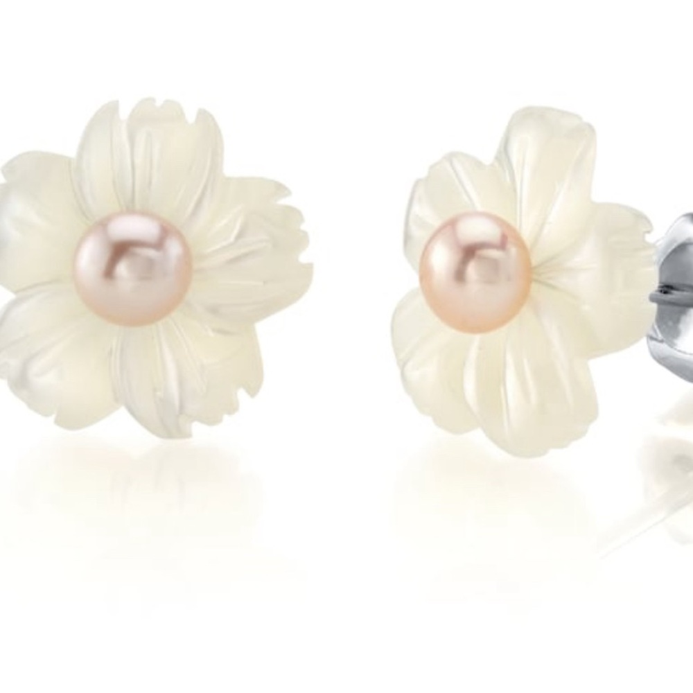 pearl earrings from The Pearl Source with sterling silver backs
